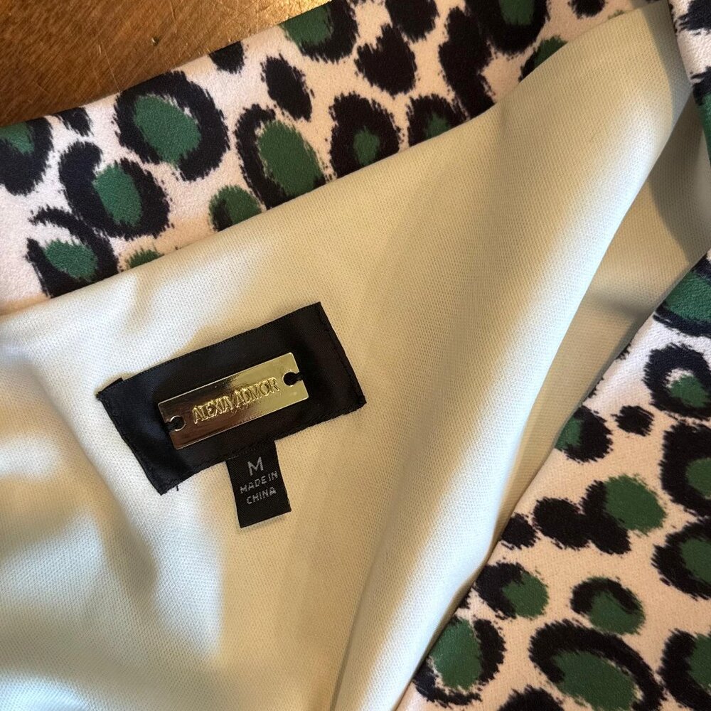 Alexia Admor Green Leopard Print Sheath Dress